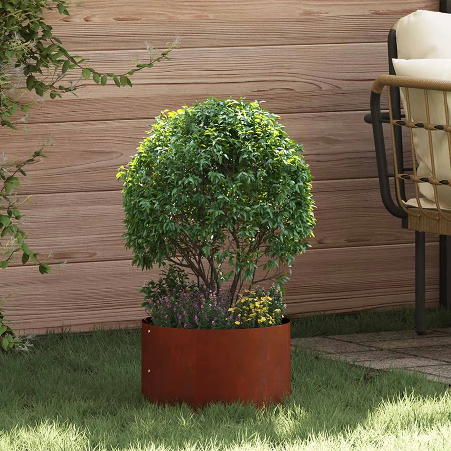 Anneau de jardinière Rouillé 30 x 30 x 20 cm Acier patiné