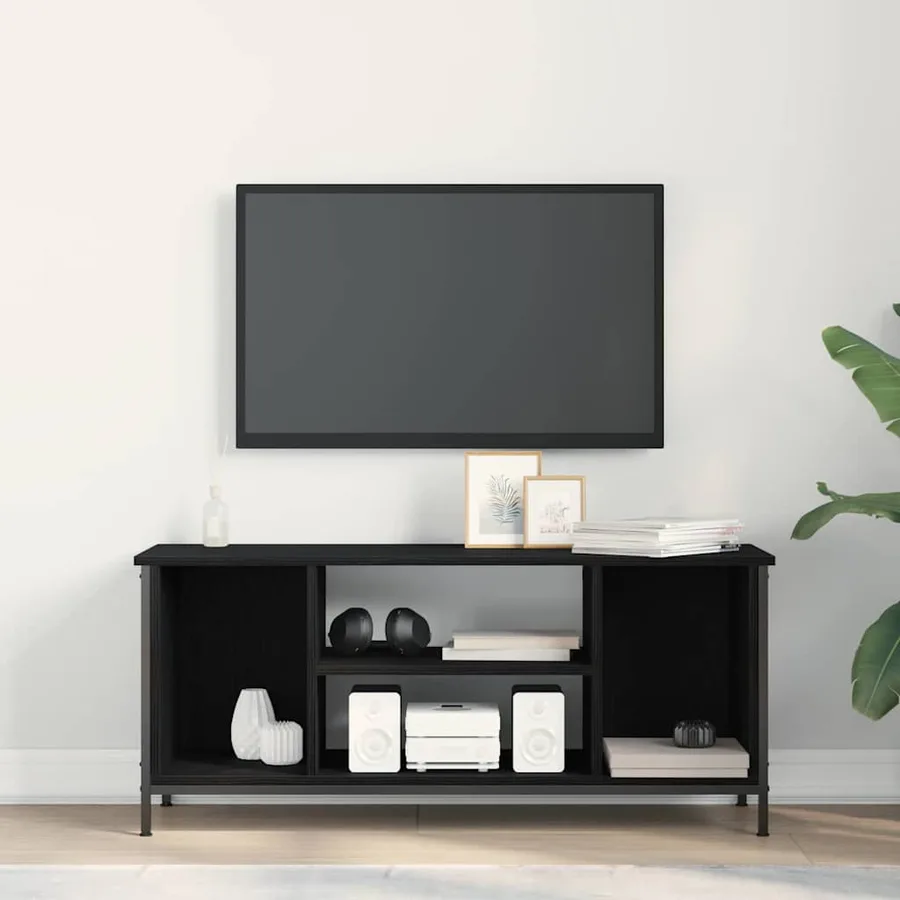 Meuble TV Chêne noir 102 x 35 x 45 cm Bois d'ingénierie - 4