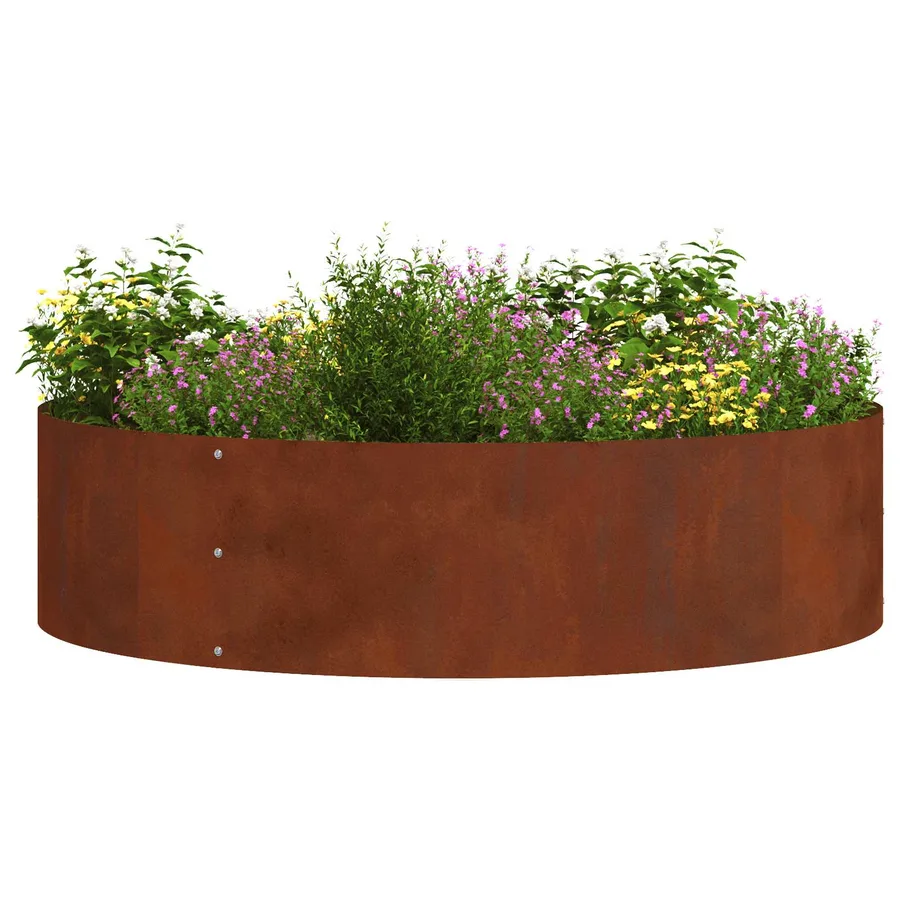 Anneau de jardinière 5 pc Rouillé 80 x 80 x 20 cm Acier patiné - 3