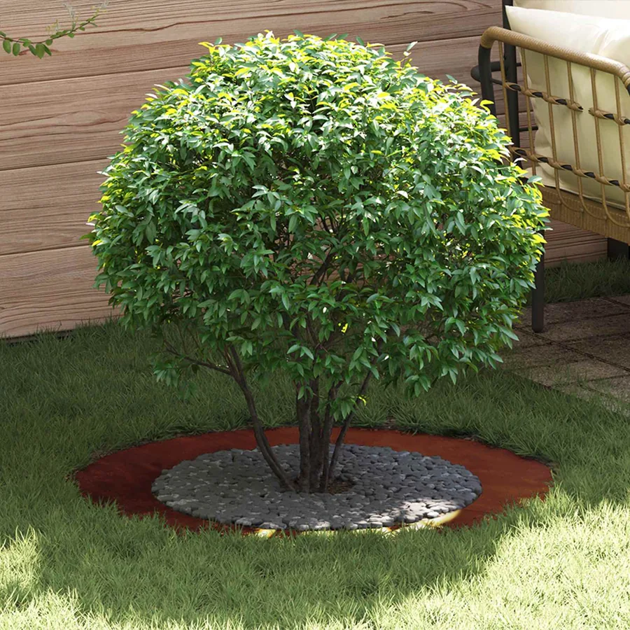 adapté pour anneaux d'arbre plats 5 pc Rouillé Ø60/90 cm