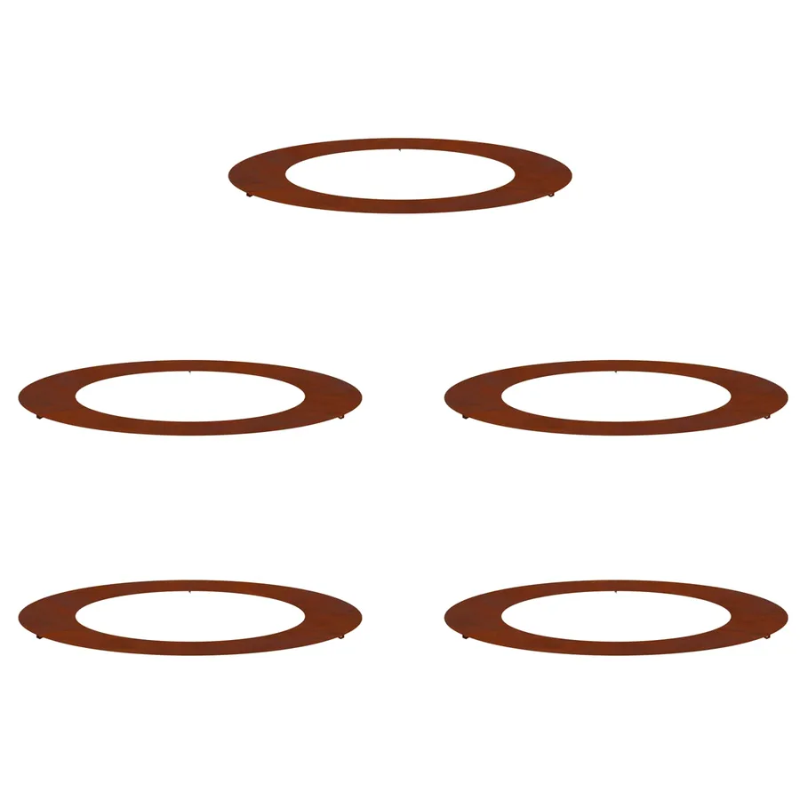 adapté pour anneaux d'arbre plats 5 pc Rouillé Ø60/90 cm - 2