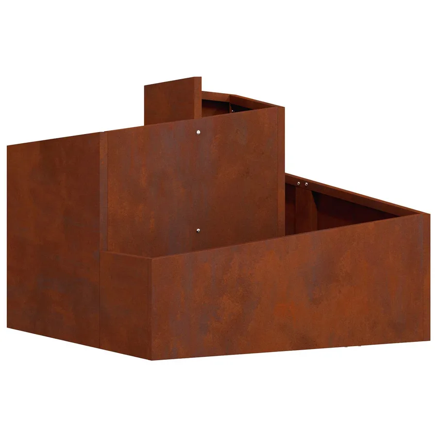 Cache-pot de jardin Rouillé 60 x 60 x 50 cm Acier patiné - 2