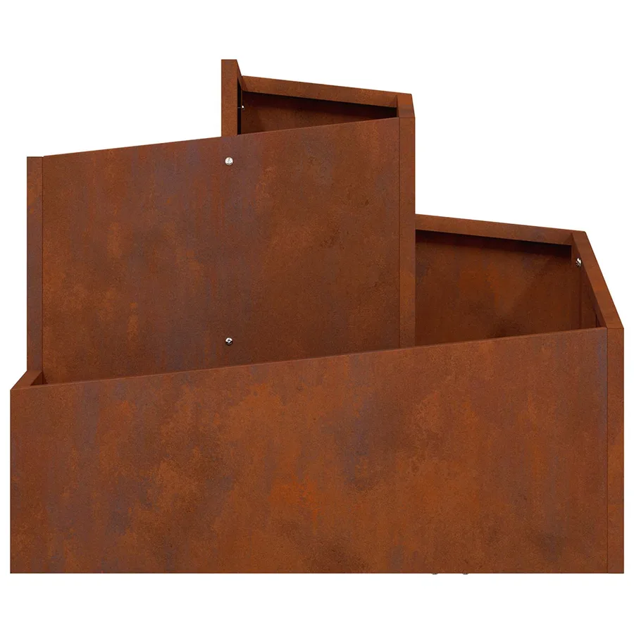 Cache-pot de jardin Rouillé 60 x 60 x 50 cm Acier patiné - 6