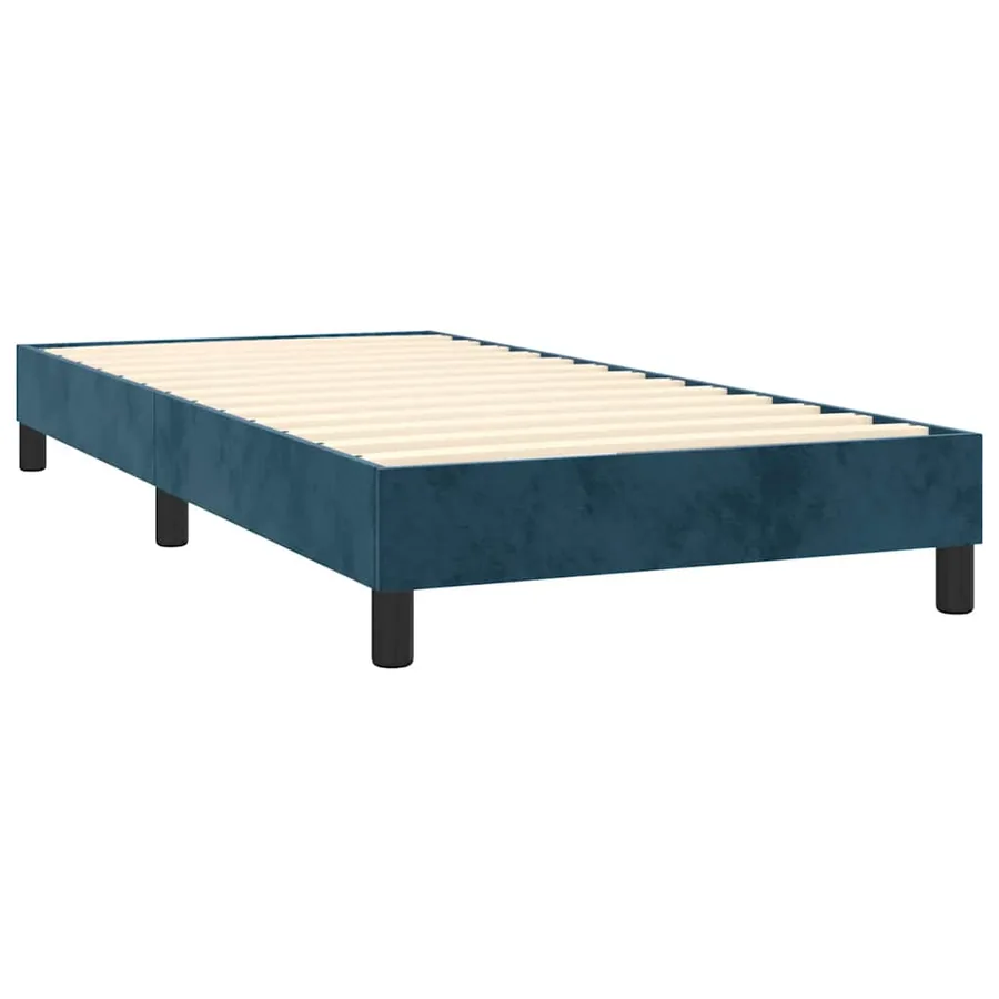 Sommier à lattes de lit et matelas et LED Bleu foncé 90x190 cm - 5