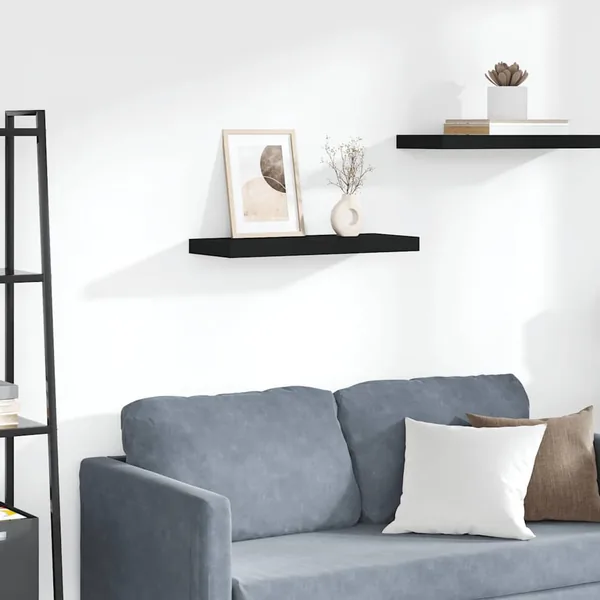 Étagère murale flottante Noir 60x23,5x3,8 cm MDF