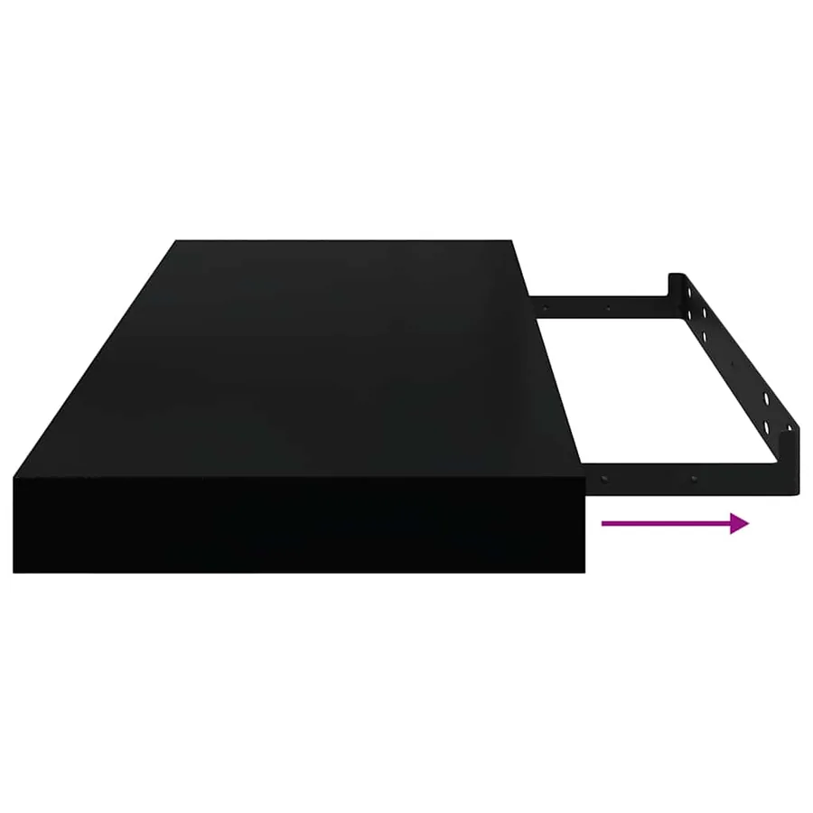 Étagère murale flottante Noir 60x23,5x3,8 cm MDF - 10