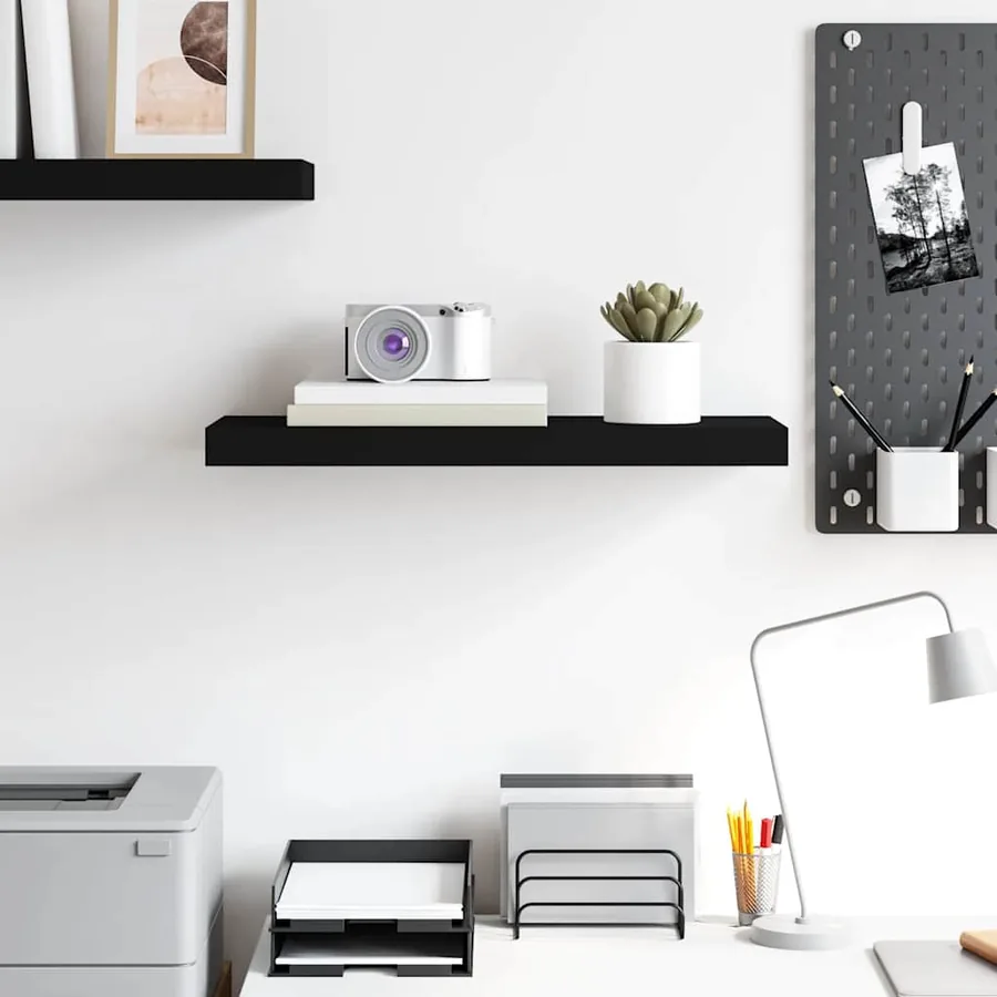 Étagère murale flottante Noir 60x23,5x3,8 cm MDF - 3
