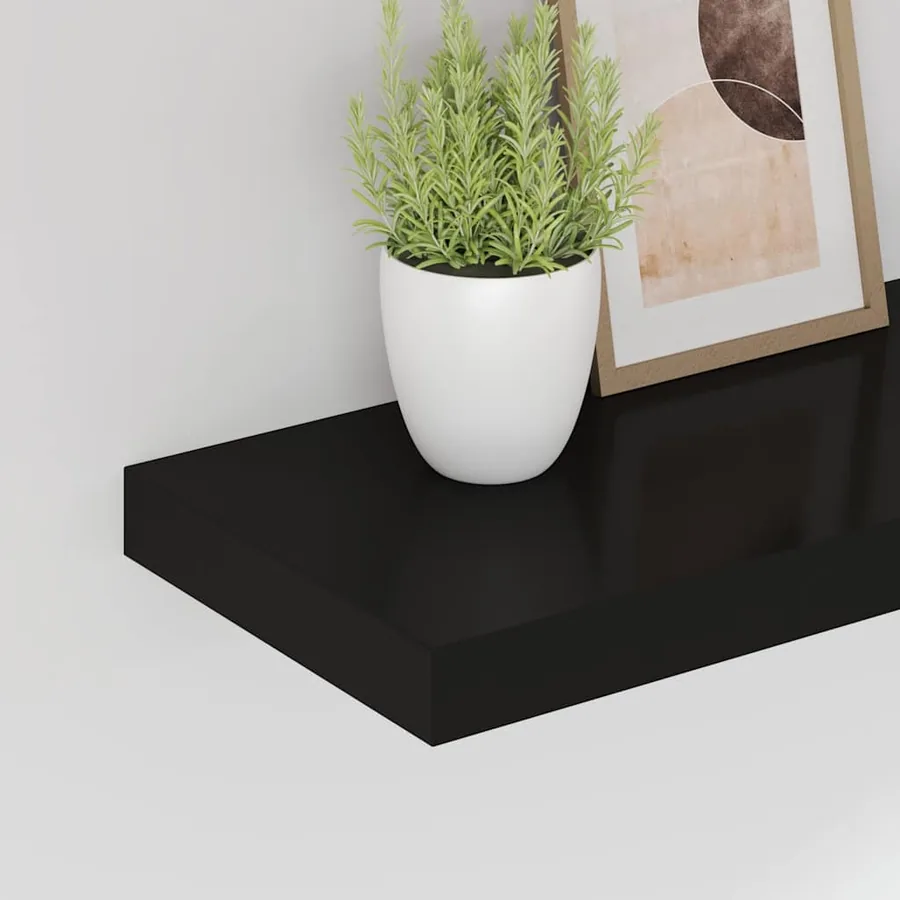 Étagère murale flottante Noir 60x23,5x3,8 cm MDF - 4