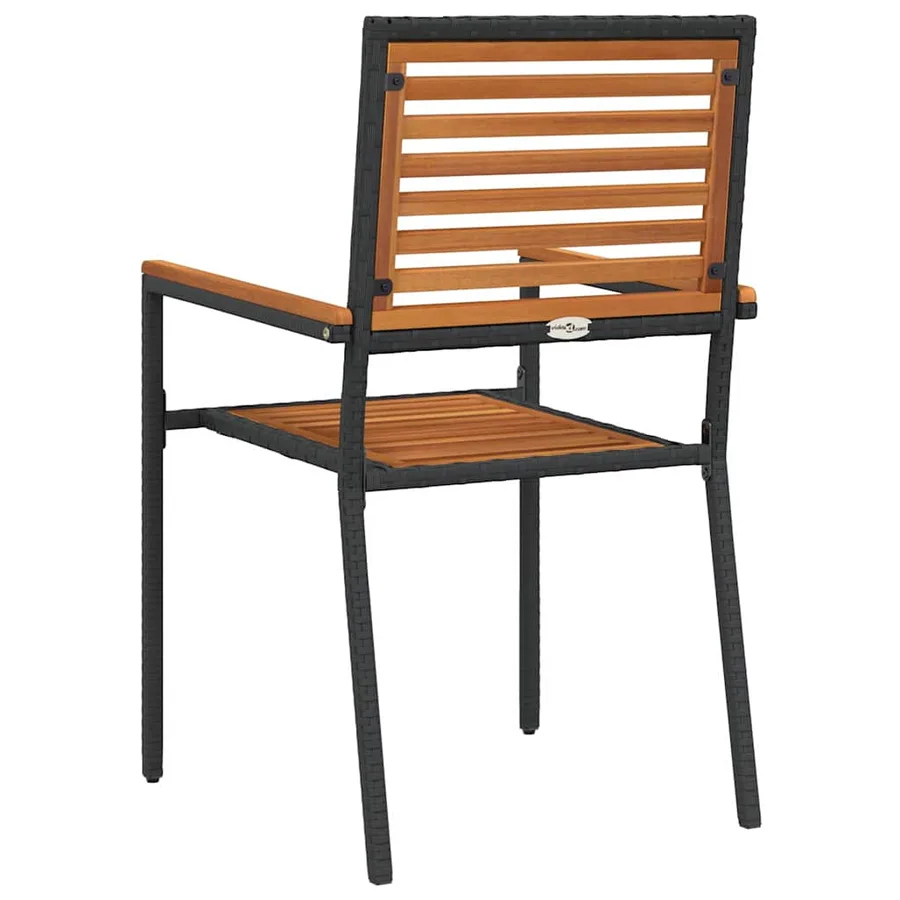 Chaises empilables de jardin 2 pcs Marron et Noir - 7
