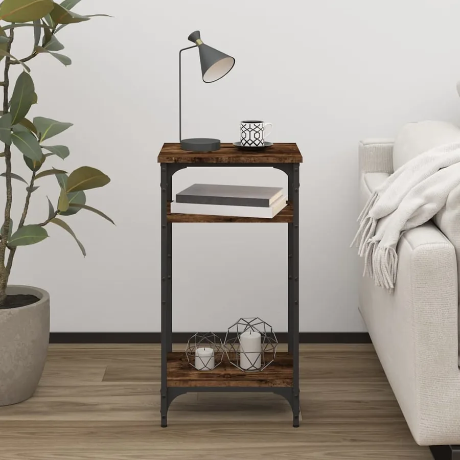 Table d'appoint Chêne fumé 40x30x75 cm Bois d'ingénierie - 3