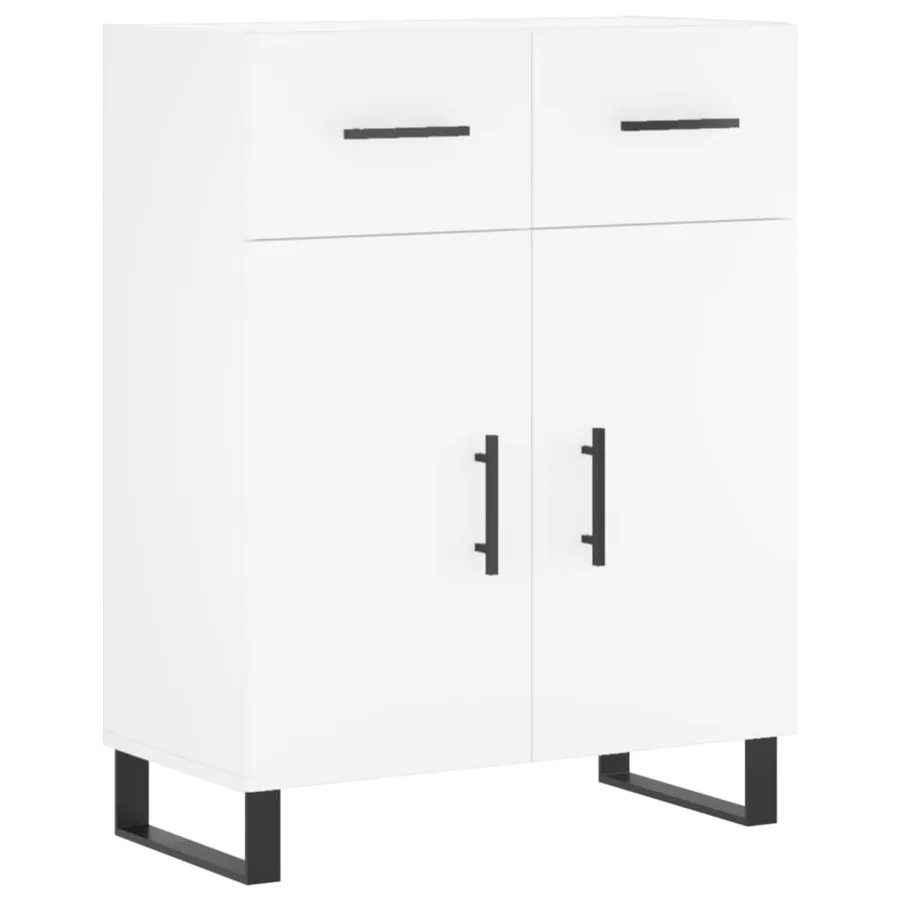 Buffet blanc 69,5x34x90 cm bois d'ingénierie - 2