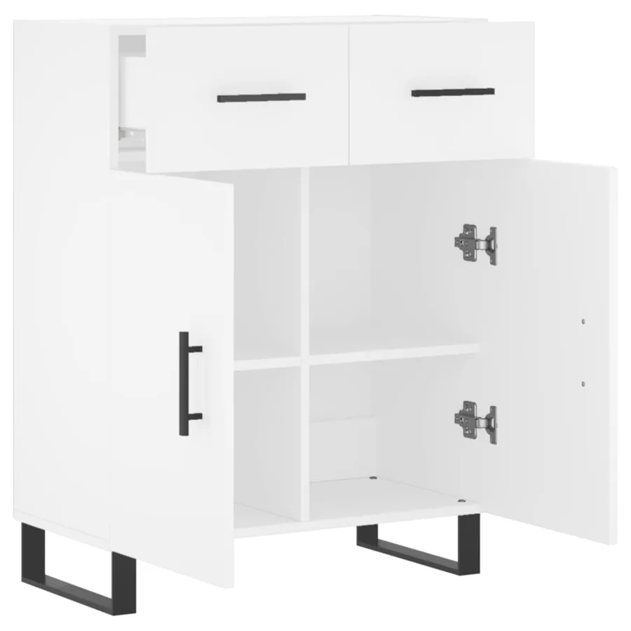 Buffet blanc 69,5x34x90 cm bois d'ingénierie - 5