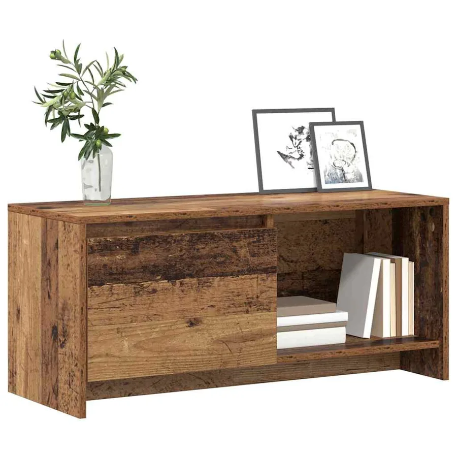 Ensemble meuble TV Montage mural Bois Ancien 90 x 35 x 40 cm - 3
