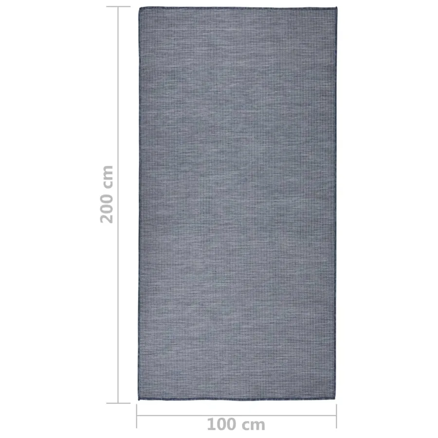 Tapis à tissage plat d'extérieur 100x200 cm Bleu - 6