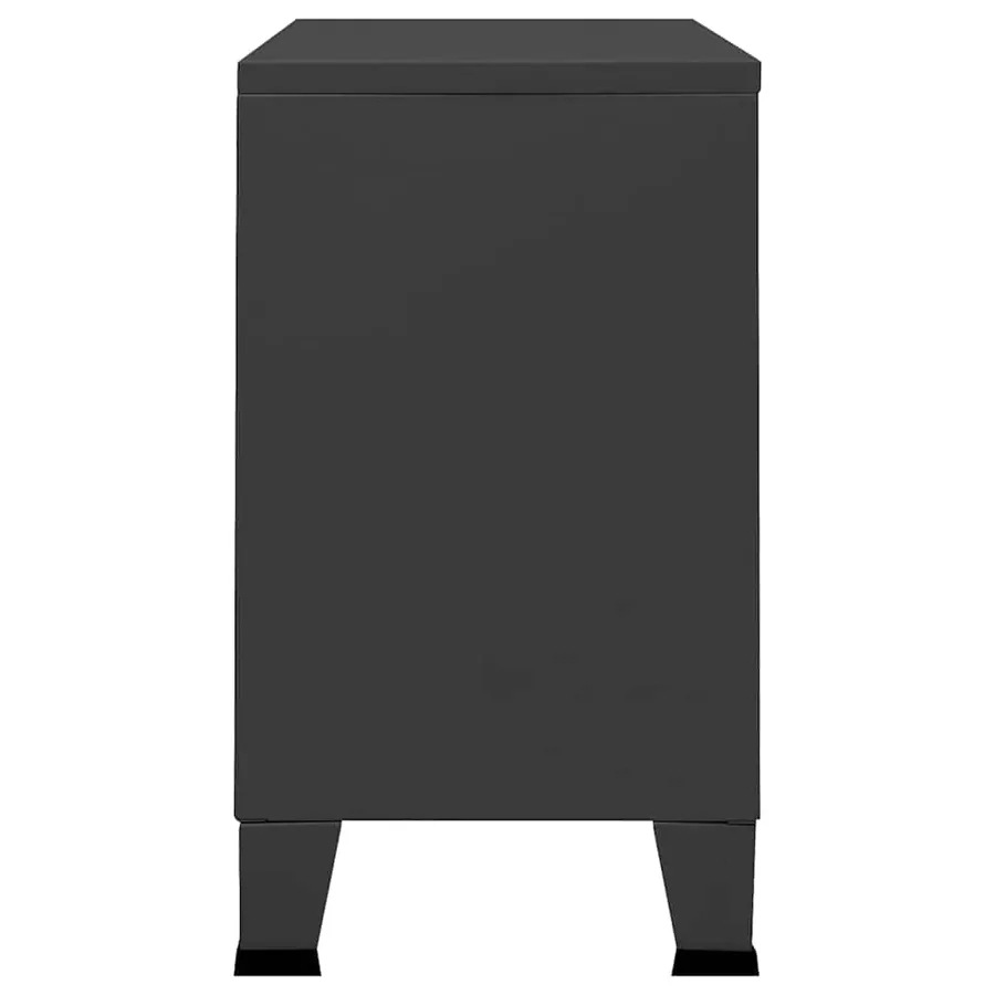 Buffet industriel Anthracite 105x35x62 cm Métal et verre - 4