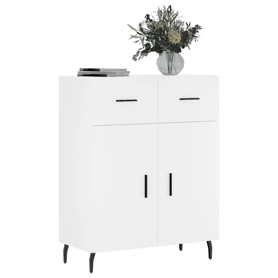 Buffet blanc 69,5x34x90 cm bois d'ingénierie - 3