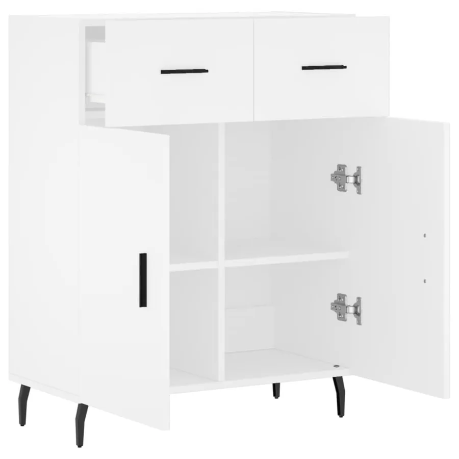 Buffet blanc 69,5x34x90 cm bois d'ingénierie - 5