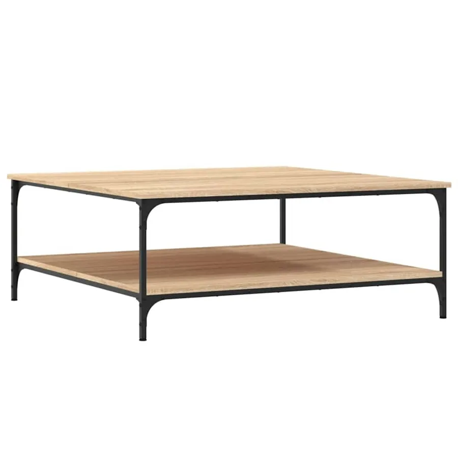Table basse chêne sonoma 100x100x40 cm bois d'ingénierie - 2