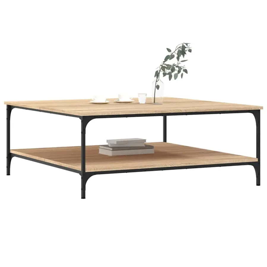 Table basse chêne sonoma 100x100x40 cm bois d'ingénierie - 3