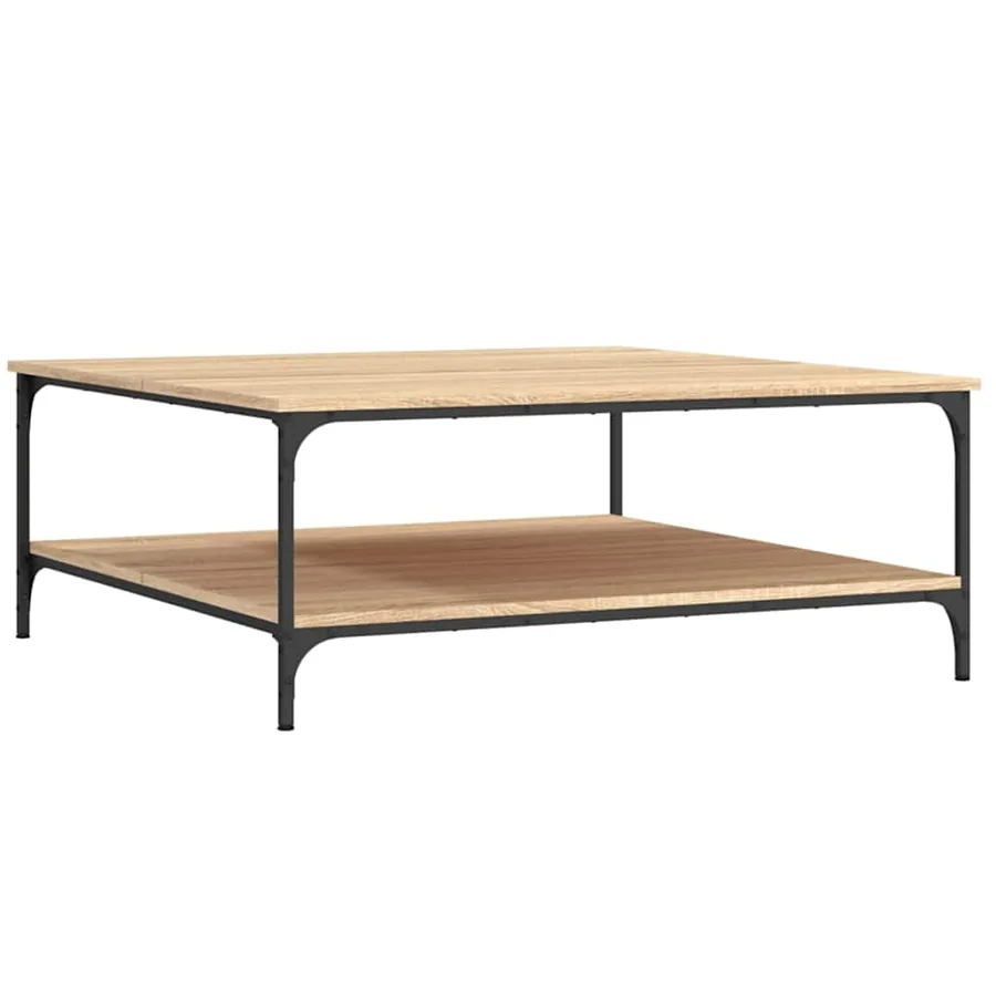 Table basse chêne sonoma 100x100x40 cm bois d'ingénierie - 6
