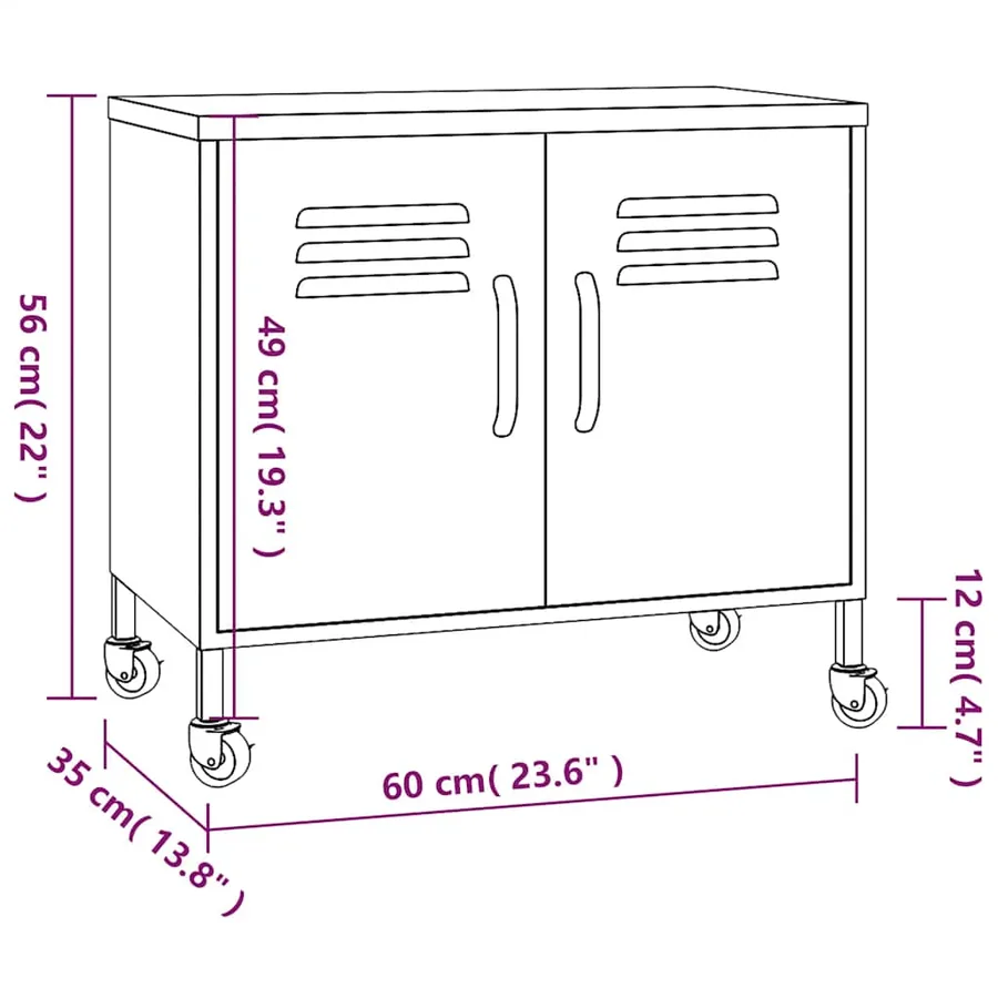 Armoire de rangement Orange 60x35x56 cm Acier - 9