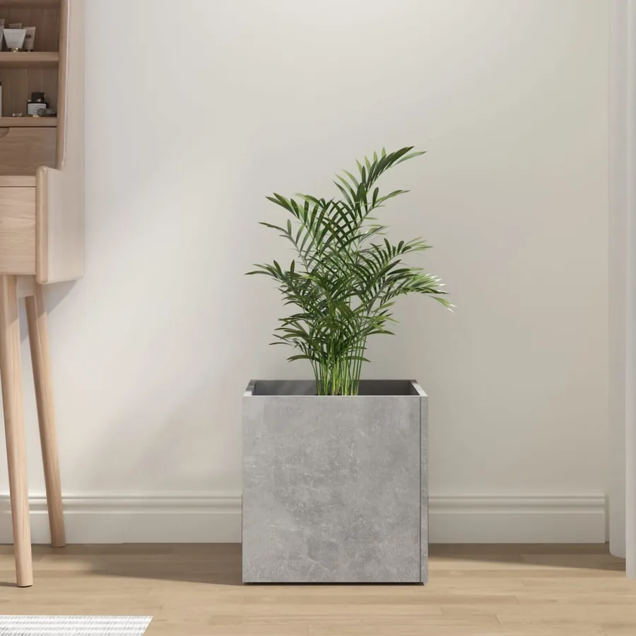 Jardinière Gris béton 40x40x40 cm Bois d'ingénierie - 3