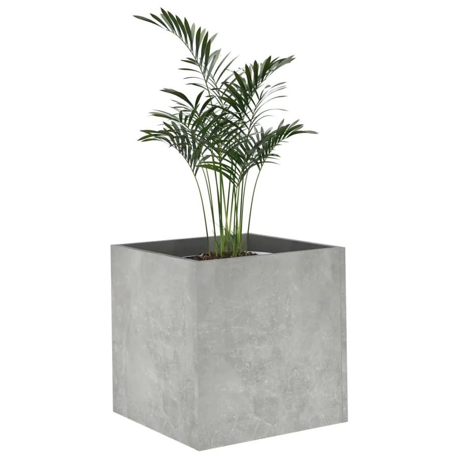 Jardinière Gris béton 40x40x40 cm Bois d'ingénierie - 4