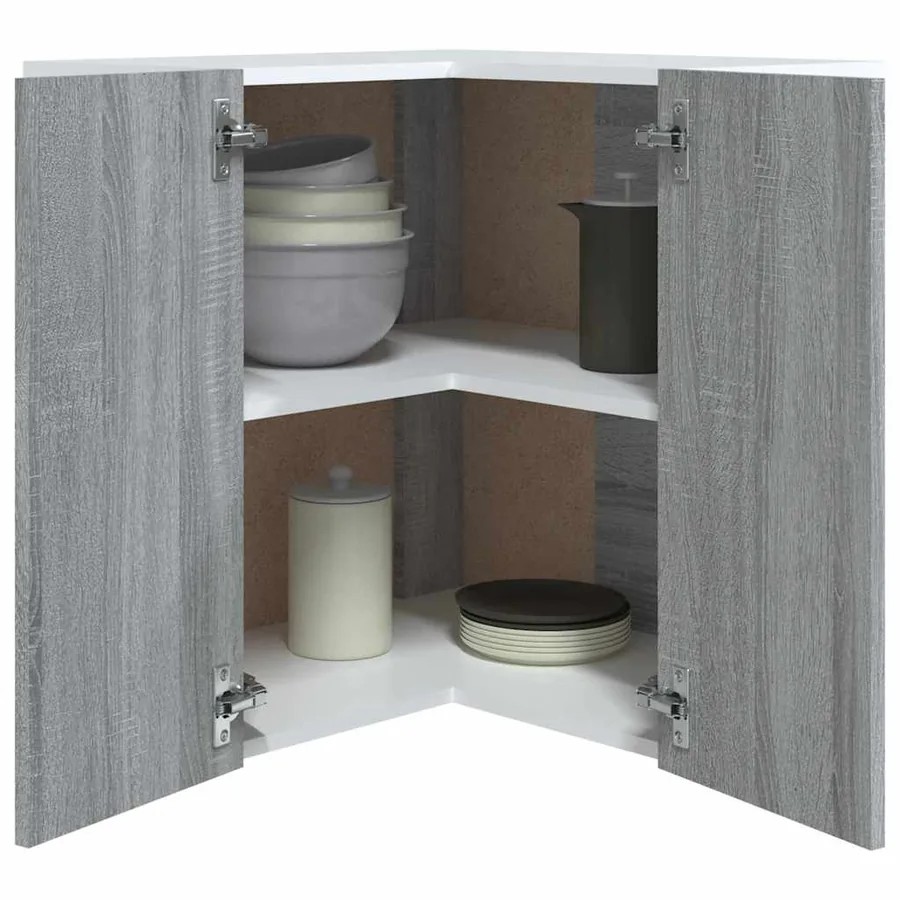 Armoire d'angle suspendue "Lyon" Gris Sonoma 57 x 57 x 60 cm Bois d'ingénierie - 4