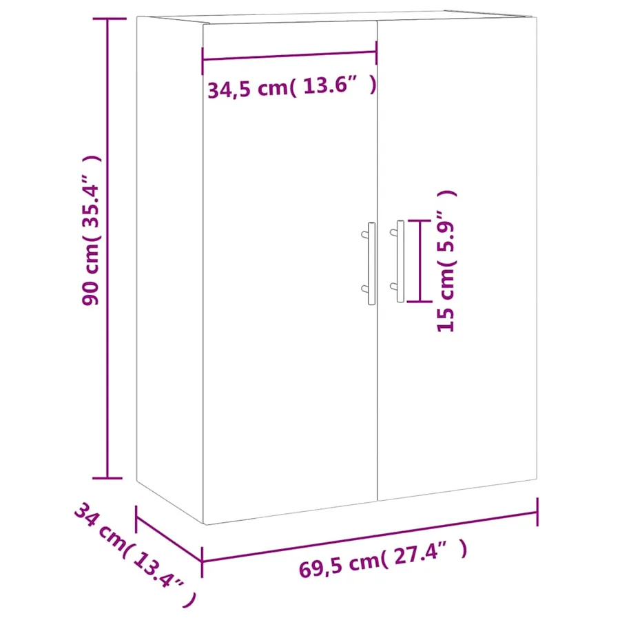 Armoire murale blanc 69,5x34x90 cm - 13