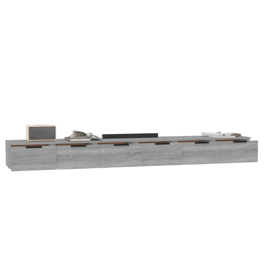 Armoires murales 2pcs Sonoma gris 102x30x20cm Bois d'ingénierie - 4