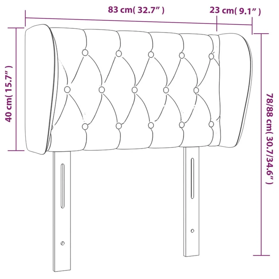Tête de lit avec oreilles Crème 83x23x78/88 cm Tissu - 9