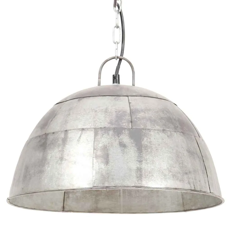 Lampe suspendue industrielle vintage 25 W Argenté Rond 41cm E27 - 2