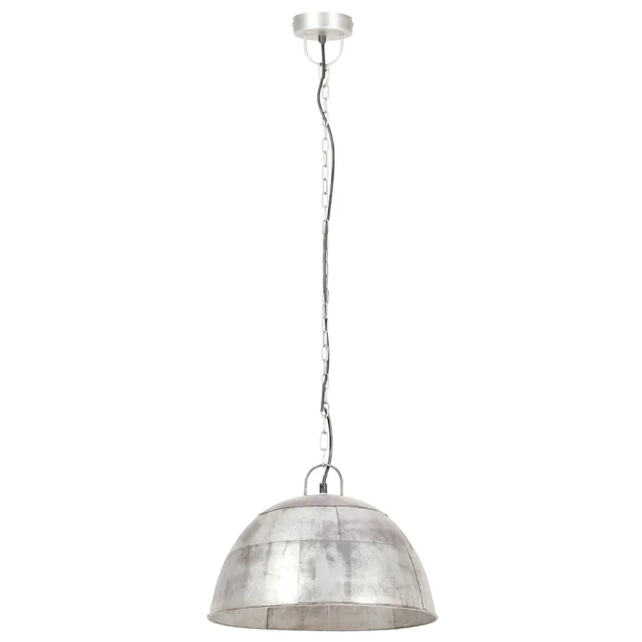 Lampe suspendue industrielle vintage 25 W Argenté Rond 41cm E27 - 4