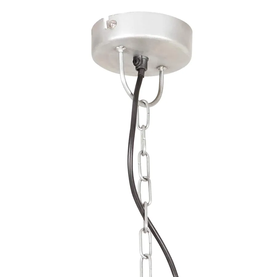 Lampe suspendue industrielle vintage 25 W Argenté Rond 41cm E27 - 5