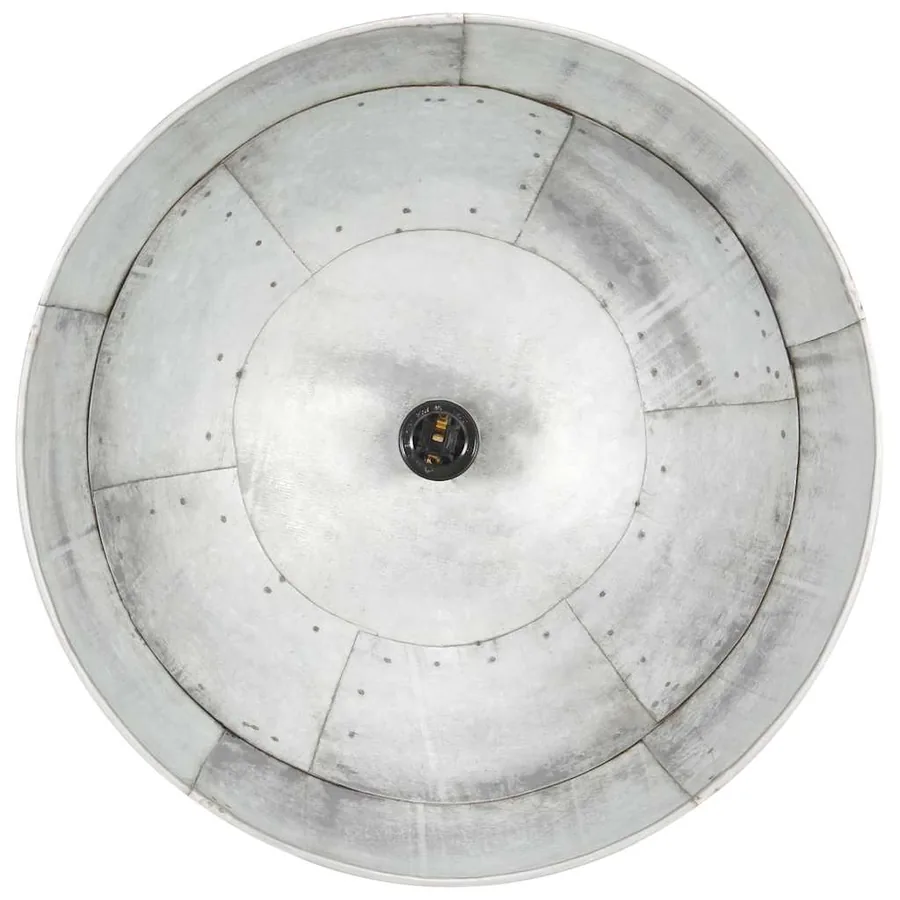 Lampe suspendue industrielle vintage 25 W Argenté Rond 41cm E27 - 7