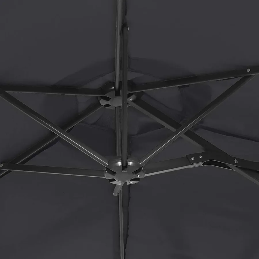 Parasol de jardin à double tête noir 316x145 cm - 6