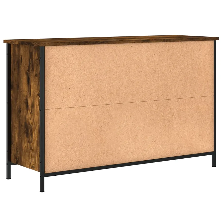 Meuble TV chêne fumé 100x35x65 cm bois d'ingénierie - 8