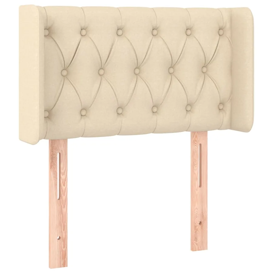 Tête de lit avec oreilles Crème 83x16x78/88 cm Tissu - 2