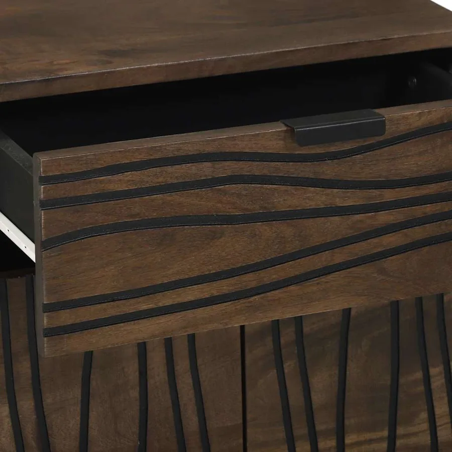 Table de chevet Noyer 50 x 33 x 62 cm Bois d'ingénierie - 6