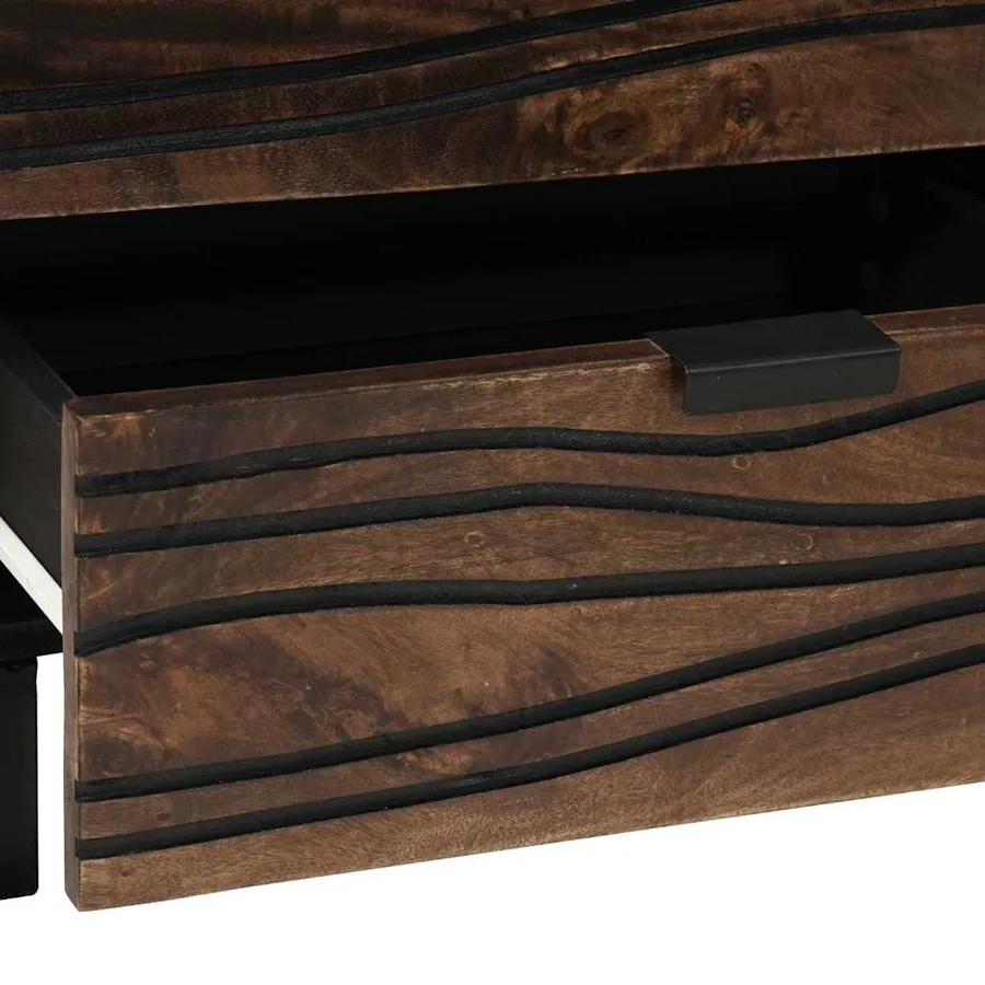 Table de chevet Noyer 50 x 33 x 62 cm Bois d'ingénierie - 8