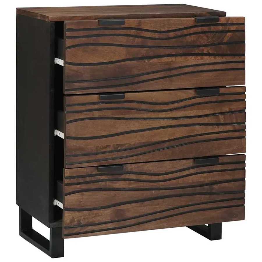 Buffet Marron 60 x 33.5 x 75 cm Bois de manguier massif - 2