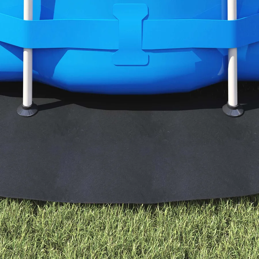 Tapis de piscine Noir Ø 366 cm Tissu non tissé - 4