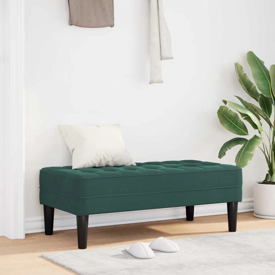 banc avec coussin Vert foncé 113 x 57 x 39 cm Velours