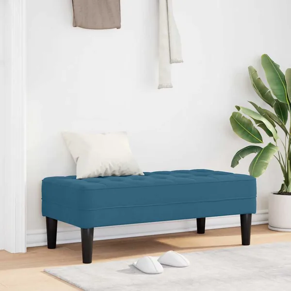 banc avec coussin Bleu 113 x 57 x 39 cm Velours