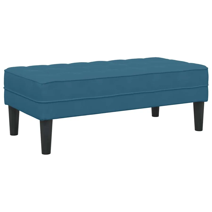 banc avec coussin Bleu 113 x 57 x 39 cm Velours - 2