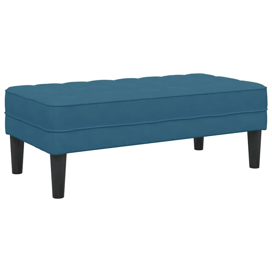 banc avec coussin Bleu 113 x 57 x 39 cm Velours - 6