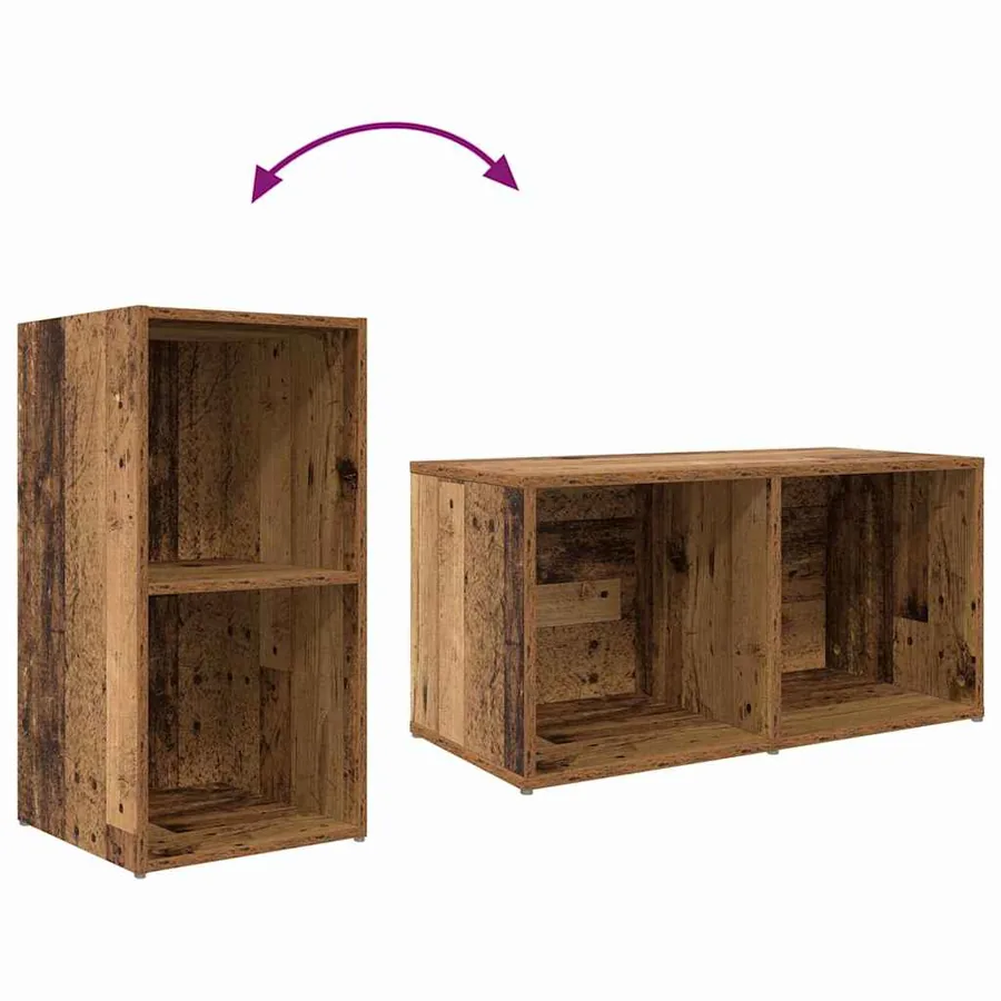 Ensemble meuble TV Marron 72 x 35 x 37 cm Bois d'ingénierie - 6