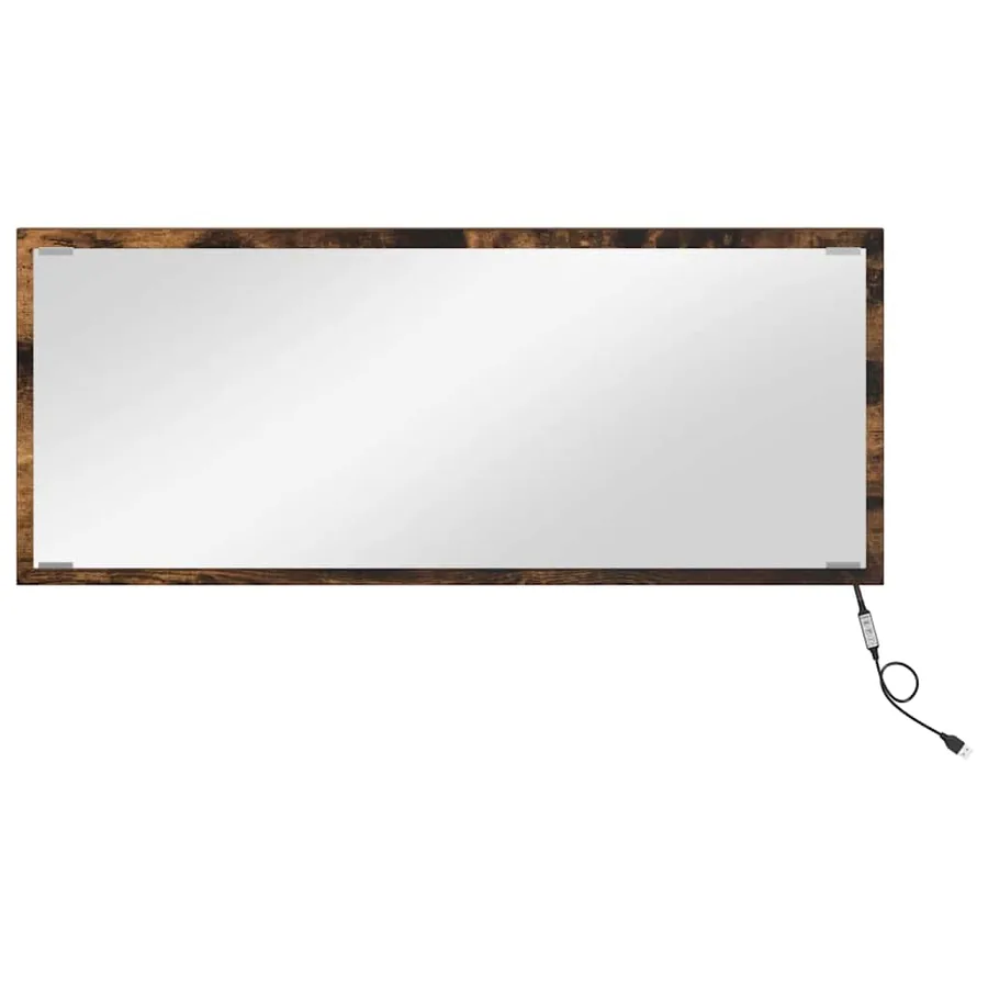 Miroir Chêne fumé 90 x 8,5 x 37 cm Bois d'ingénierie - 5