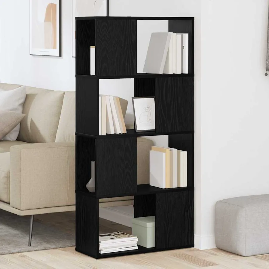 Ensemble meuble TV Noir 60 x 24 x 125,5 cm Bois d'ingénierie - 4