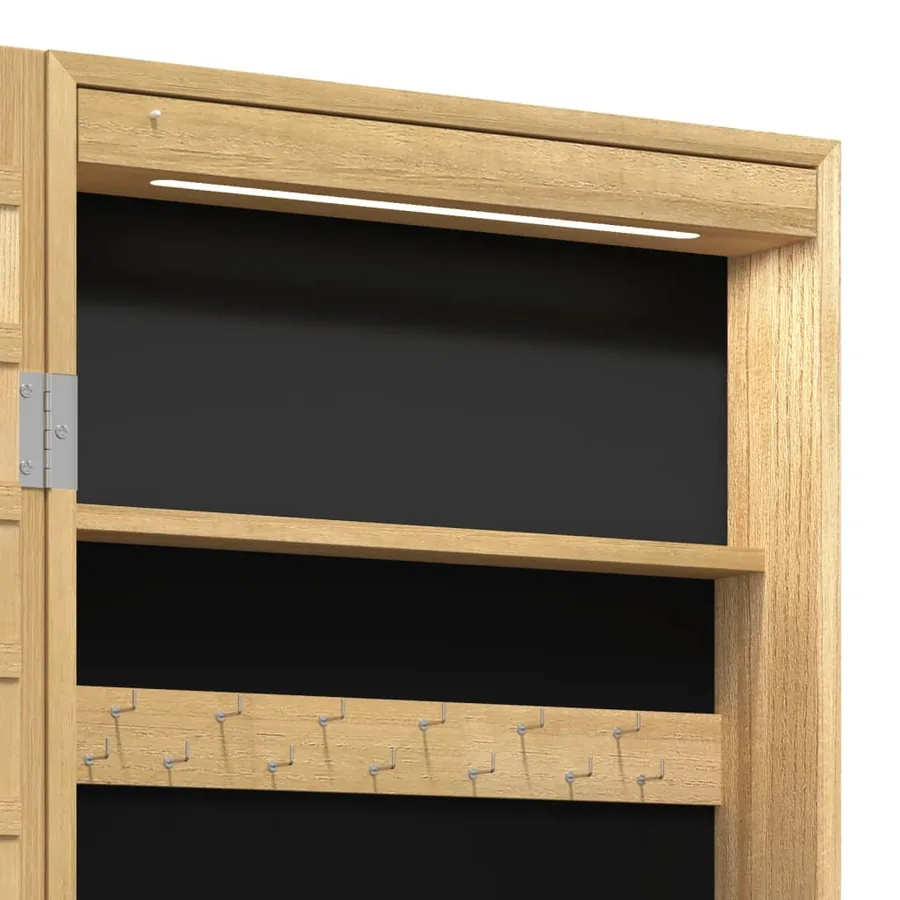 Armoire à bijoux avec miroir et éclairage LED mural - 11